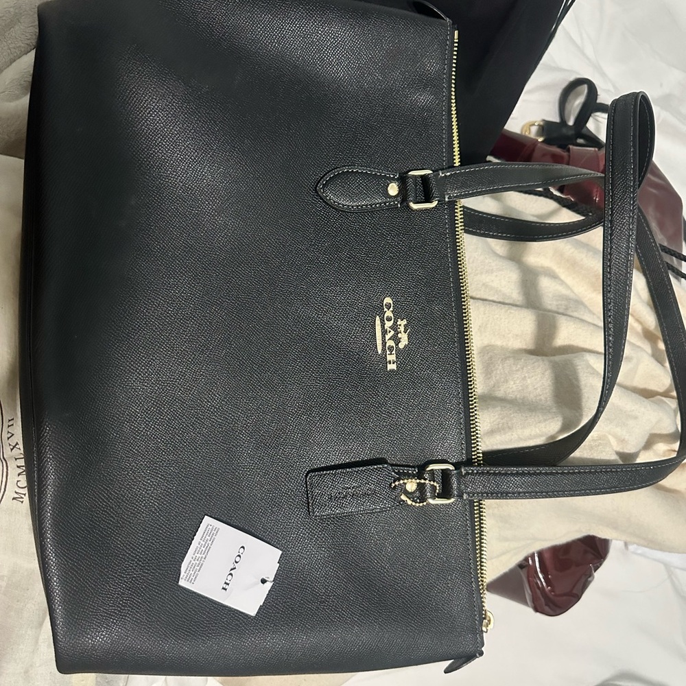 SOLD* Coach Black Tote with Gold Accents